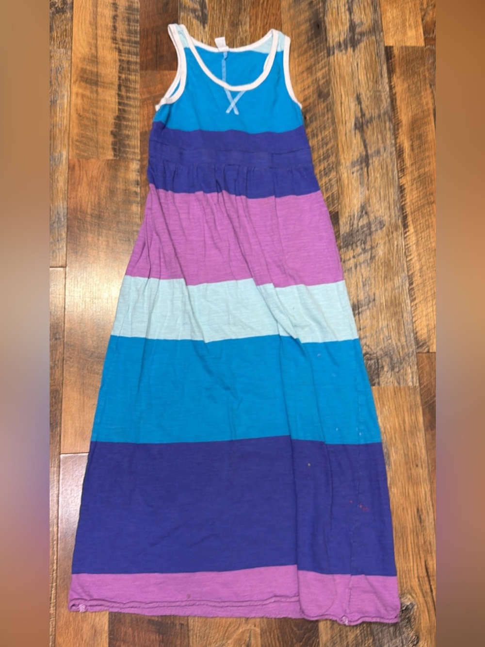 Old Navy Striped Tank Maxi Dress — Blue & Purple